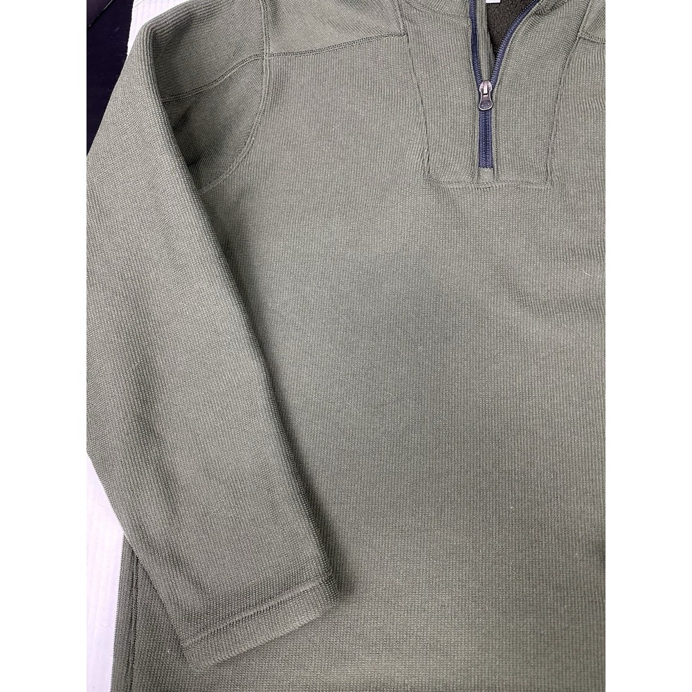 Under Armour Sweater Mens Medium Green Fleece 1/4 Zip Long Sleeve Hiking Camping - Picture 2 of 6